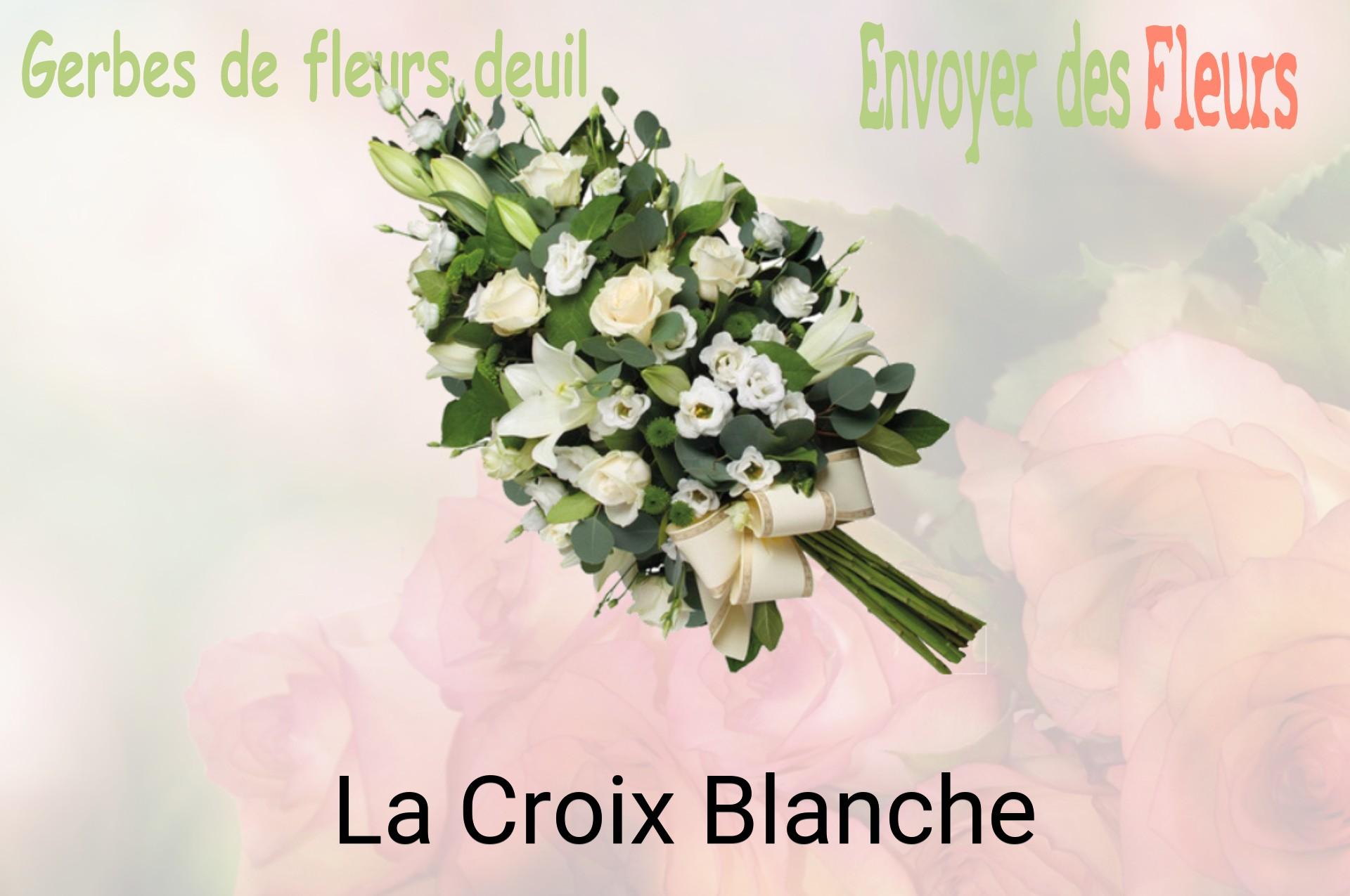 Gerbe de fleurs de deuil livrée à La Croix-Blanche